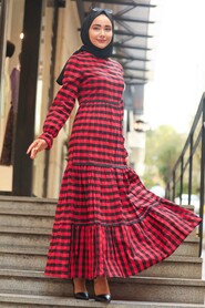 Red Hijab Dress 4326K - 1