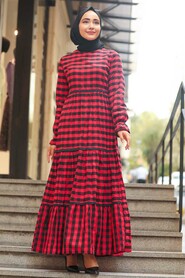 Red Hijab Dress 4326K - 2