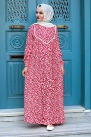 Red Hijab Dress 7660K - 1