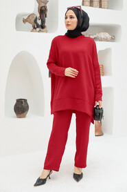 Red Hijab Dual Suit Dress 13010K - 2