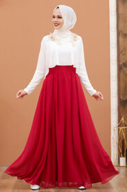 Red Hijab Evening Dress 2870K - 2