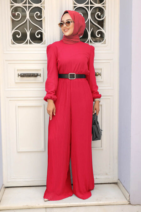 Red Hijab Overalls 2897K - NEVA STYLE