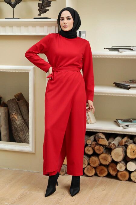 Red Hijab Overalls 5807K - NEVA STYLE