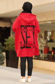 Red Hijab Sweatshirt 683K - 2