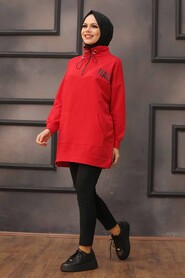 Red Hijab Sweatshirt & Tunic 3113K - 1