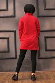 Red Hijab Sweatshirt & Tunic 3113K - 2