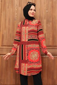 Red Hijab Tunic 11538K - 2