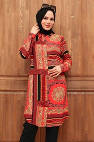 Red Hijab Tunic 11538K - 1