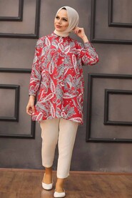 Red Hijab Tunic 2732K - 1