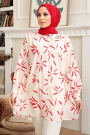 Red Hijab Tunic 34240K - 1