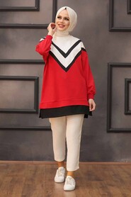 Red Hijab Tunic 6302K - 1