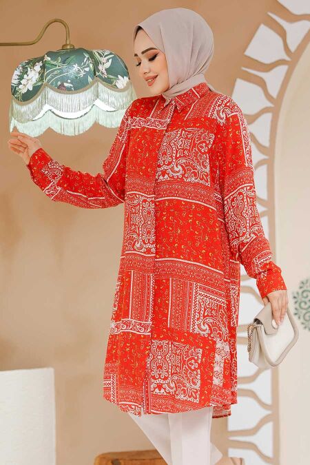 Red Modest Tunic 11561K - NEVA STYLE