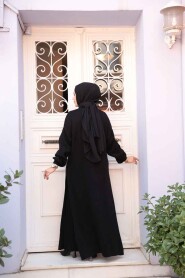 Ribbed Black Knit Modest Two-Piece Set 17207S - 4