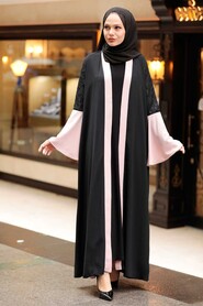 Salmon Pink Hijab Abaya 55510SMN - 1