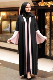 Salmon Pink Hijab Abaya 55510SMN - 3