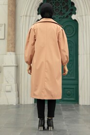 Salmon Pink Hijab Coat 5829SMN - 4