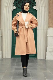 Salmon Pink Hijab Coat 5829SMN - 3