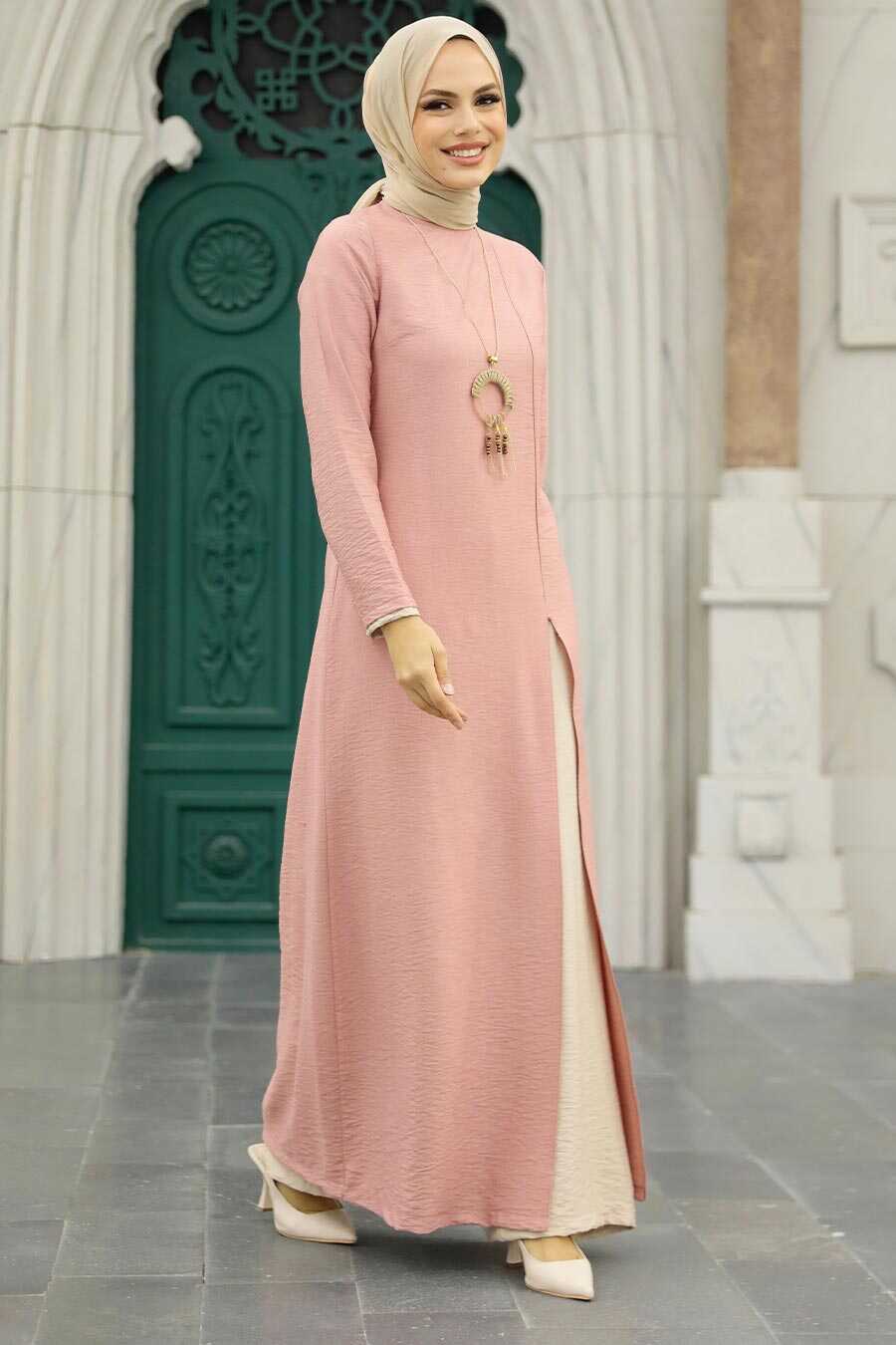 Salmon Pink Hijab Double Suit 52221SMN