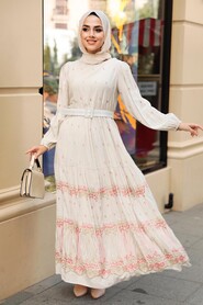 Salmon Pink Hijab Dress 10349SMN - 1