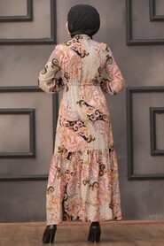 Salmon Pink Hijab Dress 27621SMN - 2