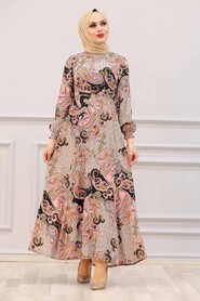 Salmon Pink Hijab Dress 27622SMN - 1