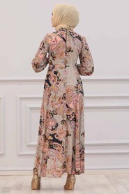 Salmon Pink Hijab Dress 27622SMN - 2
