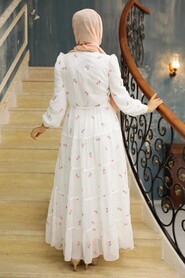 Salmon Pink Hijab Dress 35722SMN - 3