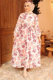 Salmon Pink Hijab Dress 5707SMN - 1