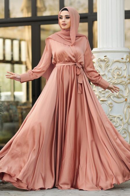 Stylish Salmon Pink Muslim Prom Dress 1418smn Neva