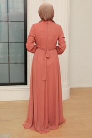  Navy Blue Turkish Hijab Evening Gown 3371L - 2