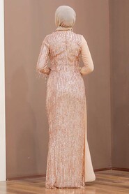  Luxorious Salmon Pink Islamic Wedding Dress 34291SMN - 2