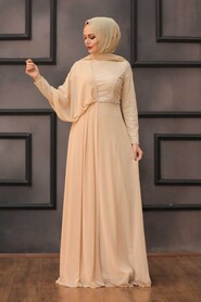 Modern Salmon Pink Modest Prom Dress 3502SMN - 1