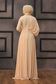  Modern Salmon Pink Modest Prom Dress 3502SMN - 2