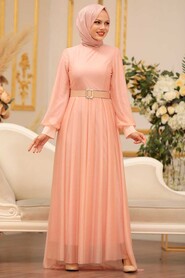  Luxury Salmon Pink Muslim Prom Dress 4674SMN - 3