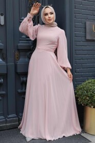  Plus Size Salmon Pink Hijab Engagement Dress 5470SMN - 5