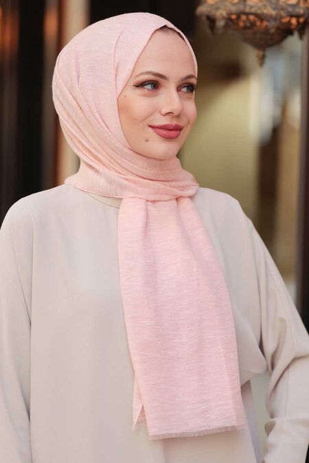 Salmon Pink Hijab Shawl 4695SMN - NEVA STYLE