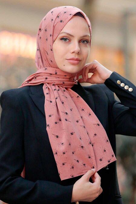 Salmon Pink Hijab Shawl 5096SMN - NEVA STYLE