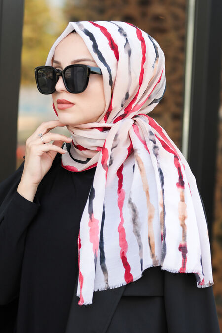 Salmon Pink Hijab Shawl 7535SMN - NEVA STYLE