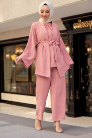 Salmon Pink Hijab Suit Dress 1104SMN - 2
