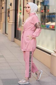 Salmon Pink Hijab Suit Dress 1163SMN - 2