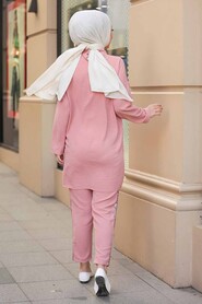 Salmon Pink Hijab Suit Dress 12112SMN - 5