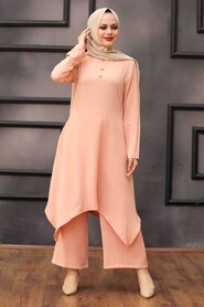 Salmon Pink Hijab Suit Dress 2429SMN - 2