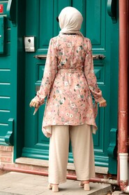 Salmon Pink Hijab Suit Dress 51850SMN - 2