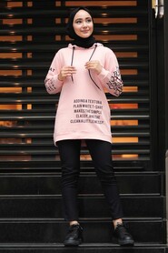 Salmon Pink Hijab Sweatshirt 7582SMN - 2