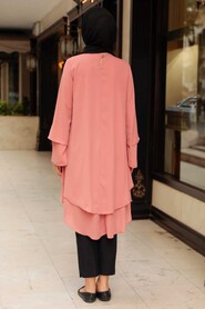 Salmon Pink Hijab Tunic 2443SMN - 3