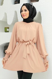 Salmon Pink Hijab Tunic 3795SMN - NEVA STYLE