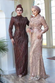 Salmon Pink Modest Gown 4791SMN - 4