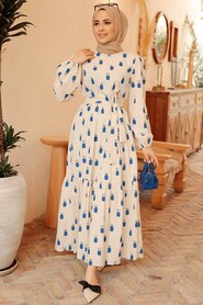 Sax Blue Hijab Dress 2319SX - 2