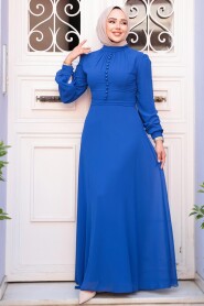 Sax Blue Hijab Dress 2703SX - 2