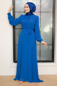 Sax Blue Hijab Dress 2703SX - 3